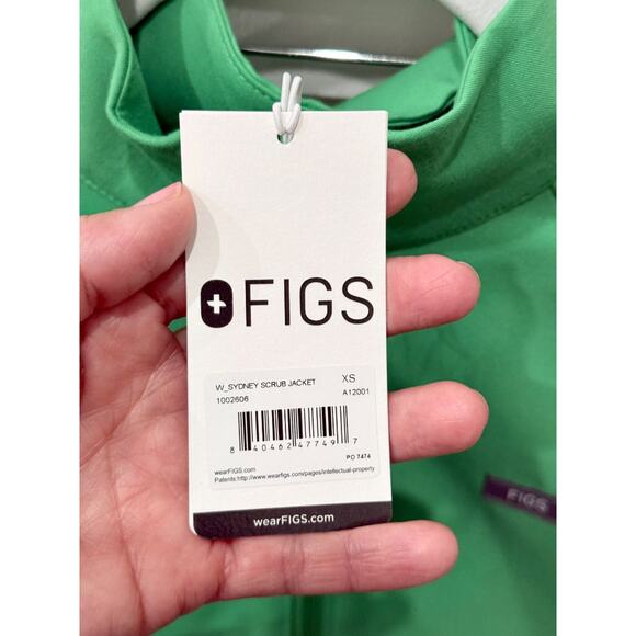 NWT Figs Limited Edition Full Zip Sydney Scrub Jacket Emerald Women's Size XS - Picture 4 of 6
